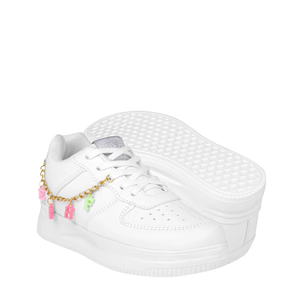 TENIS CASUALES NIÑA MISS PINK CROACIA SIMIPIEL BLANCO - Image 4