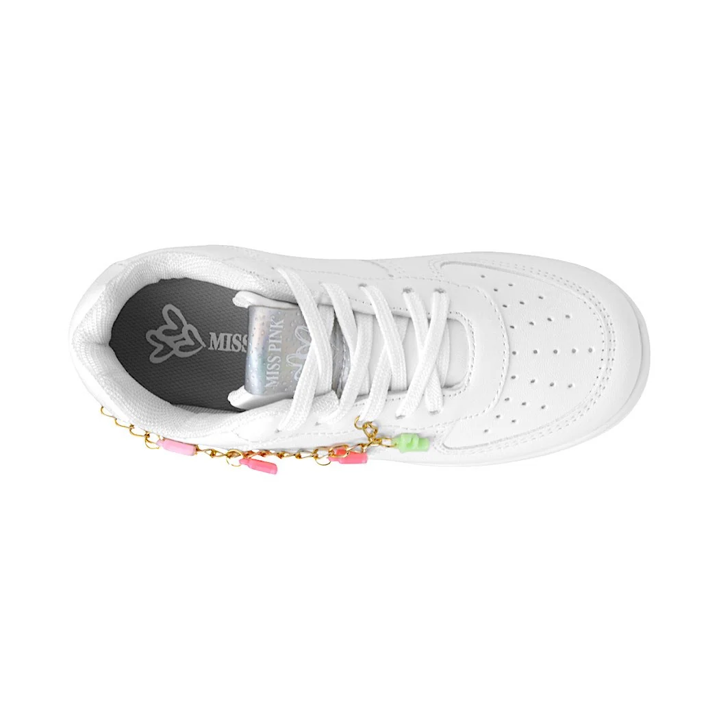 TENIS CASUALES NIÑA MISS PINK CROACIA SIMIPIEL BLANCO - Image 7